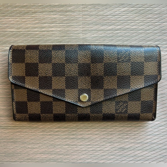 SOLD Authentic Damier Ebene Louis Vuitton Long Wallet #5 - Picture 1 of 16